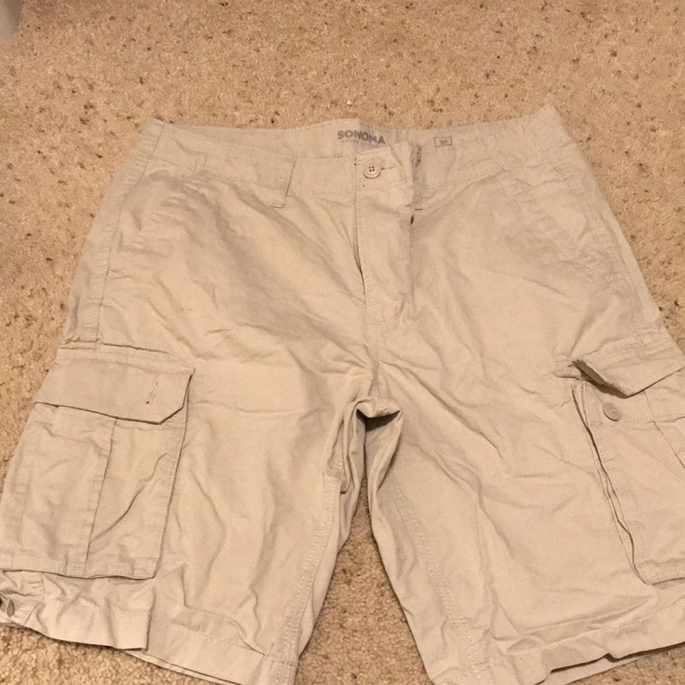 Khaki cargo shorts